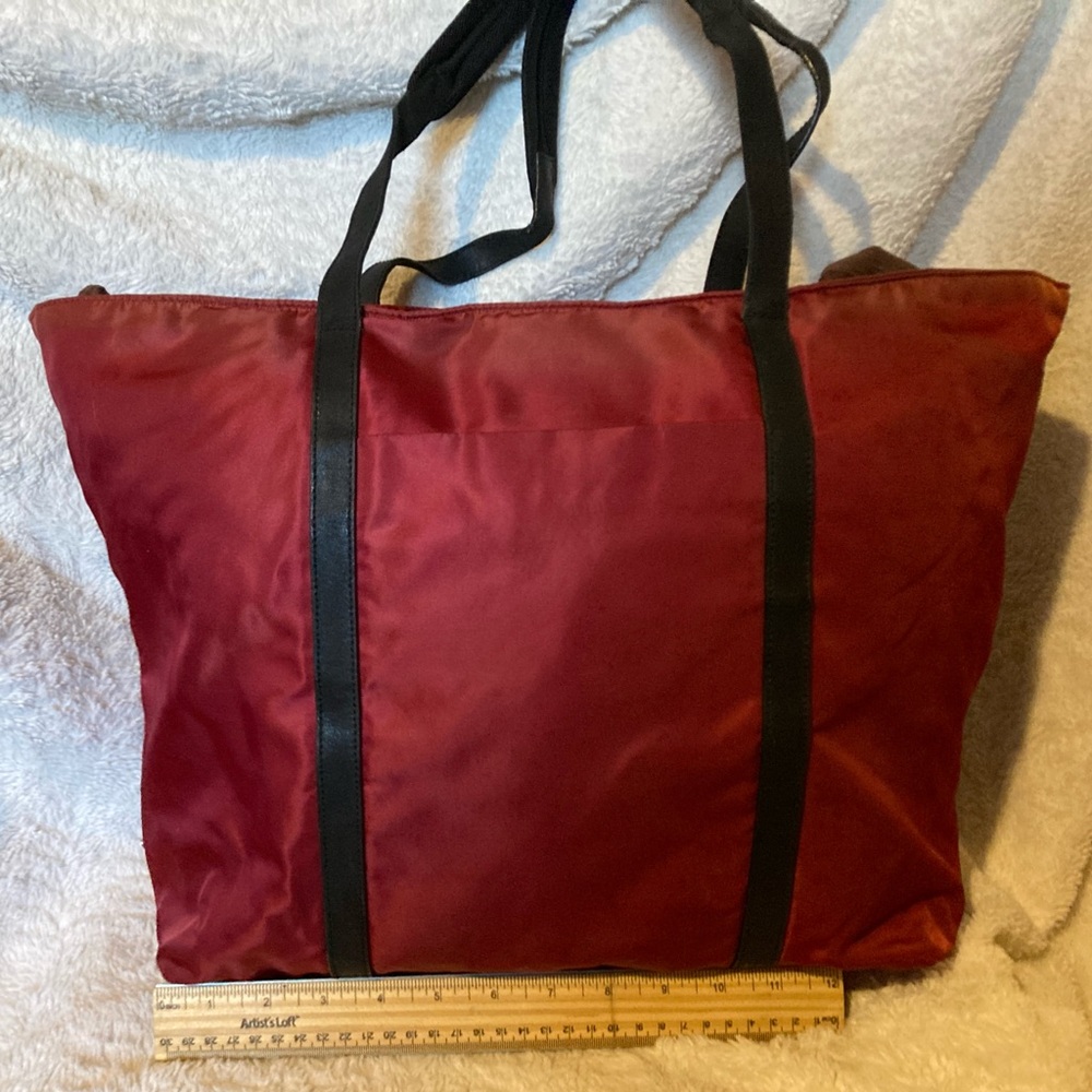 Prada XL Nylon Tote Bag with Black Straps